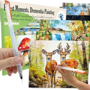 QUOKKA Set 10 Alzheimer Productos de Pinturas con Agua - Juegos de Memoria para Personas Mayores - Recuerdos del Bosquel - Manualidades Adultos con Demencia - Cognitivos Regalo para Personas Mayores